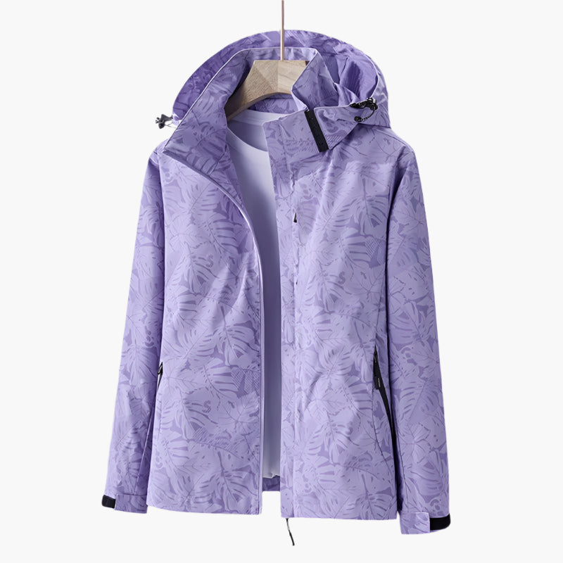 Stylische Kapuzenjacke Mit Blättermuster Für Damen | Herbst