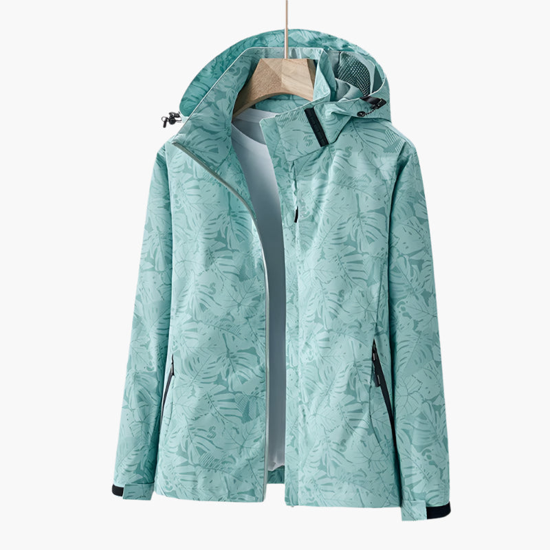 Stylische Kapuzenjacke Mit Blättermuster Für Damen | Herbst