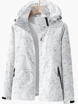 Stylische Kapuzenjacke Mit Blättermuster Für Damen | Herbst