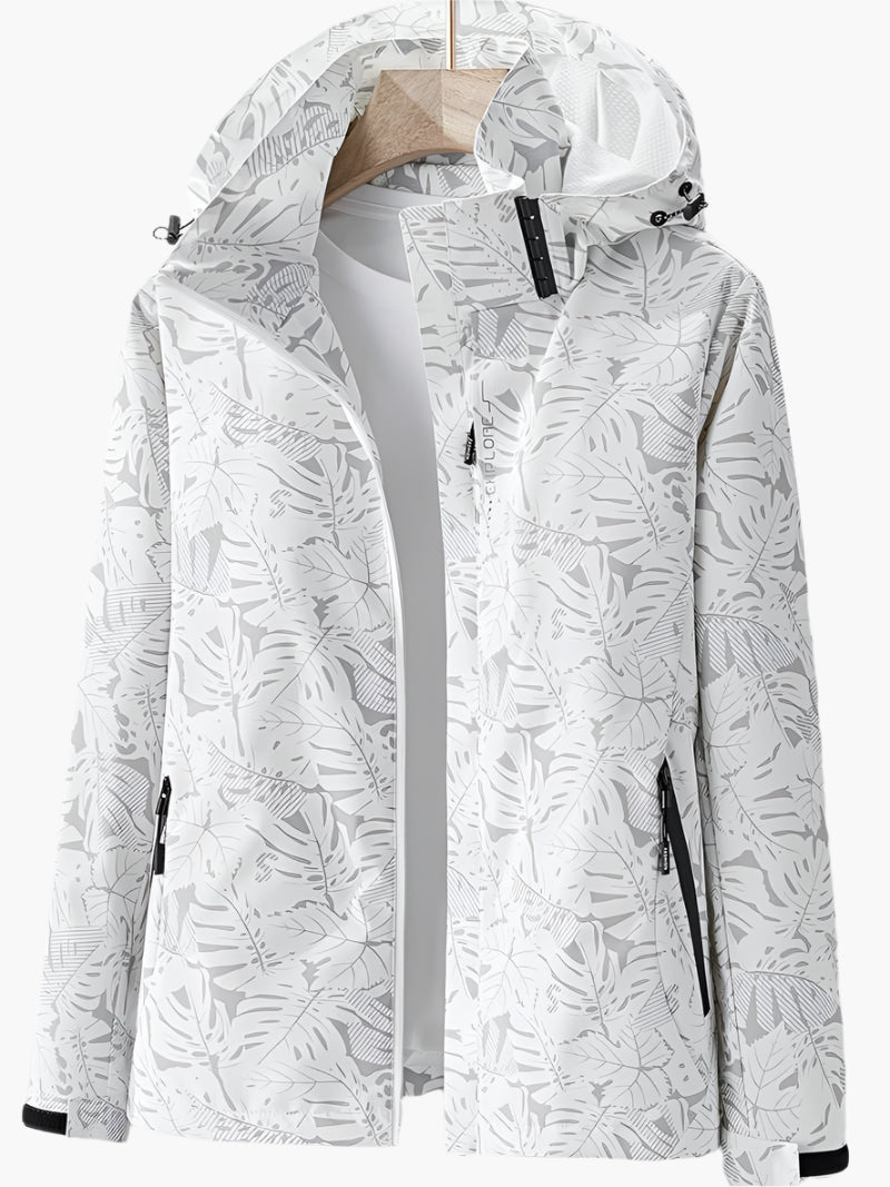 Stylische Kapuzenjacke Mit Blättermuster Für Damen | Herbst