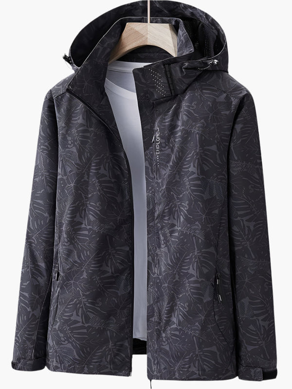 Stylische Kapuzenjacke Mit Blättermuster Für Damen | Herbst