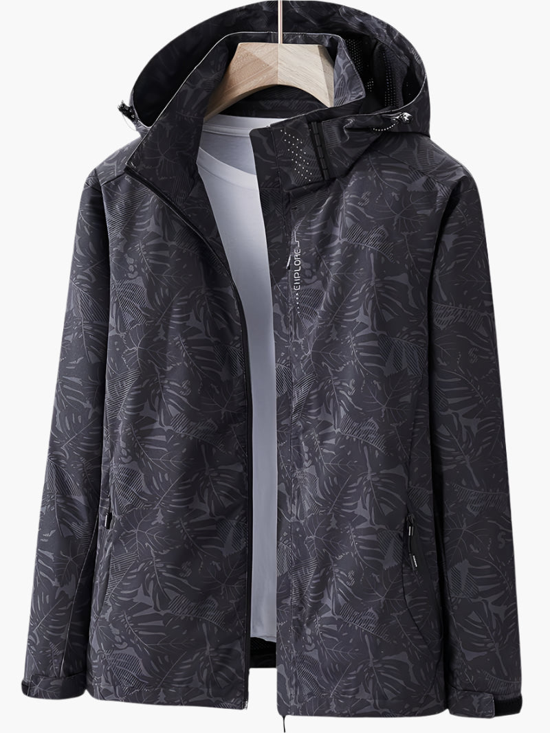 Stylische Kapuzenjacke Mit Blättermuster Für Damen | Herbst