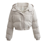 Stylische Cropped Puffer Winterjacke | Langarm