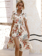 Calista | Schickes V-ausschnitt Sommerkleid Für Frauen | Midi