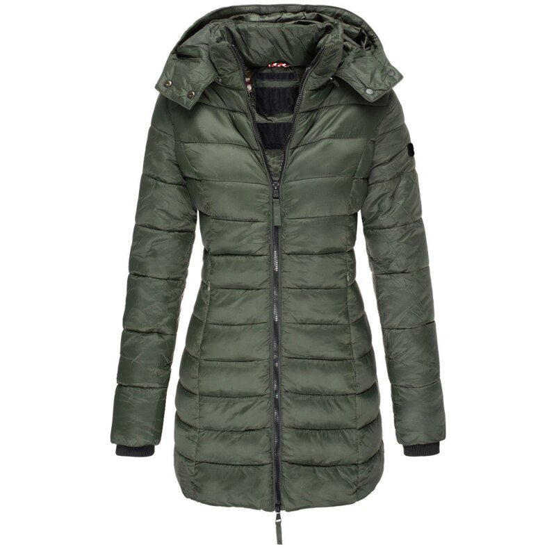 Damen Moderne Puffer Winterjacke | Mit Kapuze