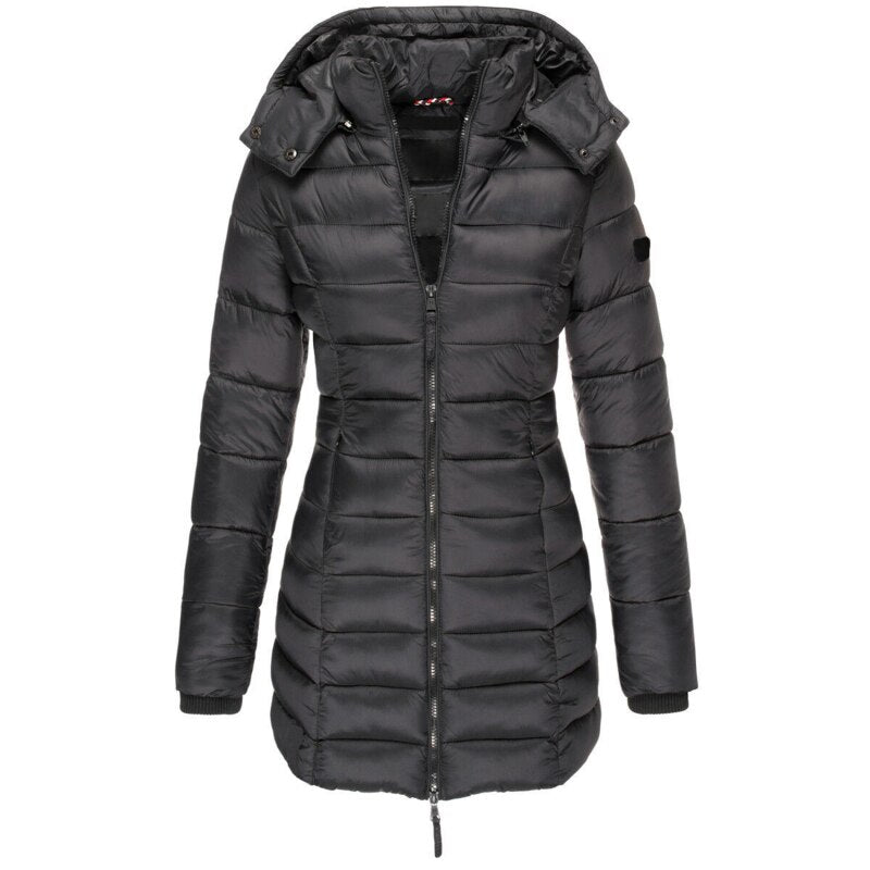Damen Moderne Puffer Winterjacke | Mit Kapuze