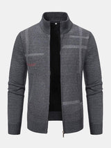 Klassischer Strickpullover Mit Karomuster Für Herren | Reißverschluss