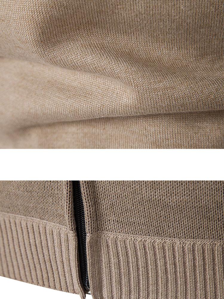 Klassischer Strickpullover Mit Karomuster Für Herren | Reißverschluss