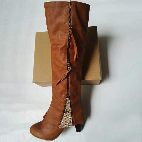 Kniehohe Stiefel Für Damen | Blockabsatz