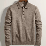 Gestricktes Poloshirt Für Herren | Lange Ärmel