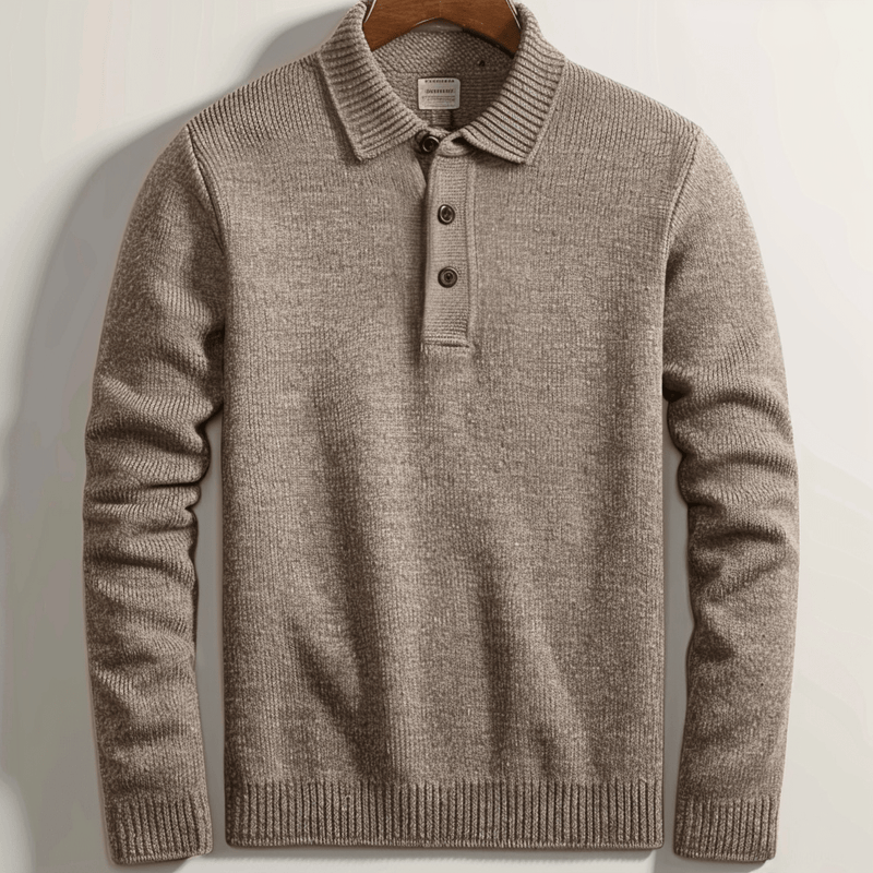 Gestricktes Poloshirt Für Herren | Lange Ärmel