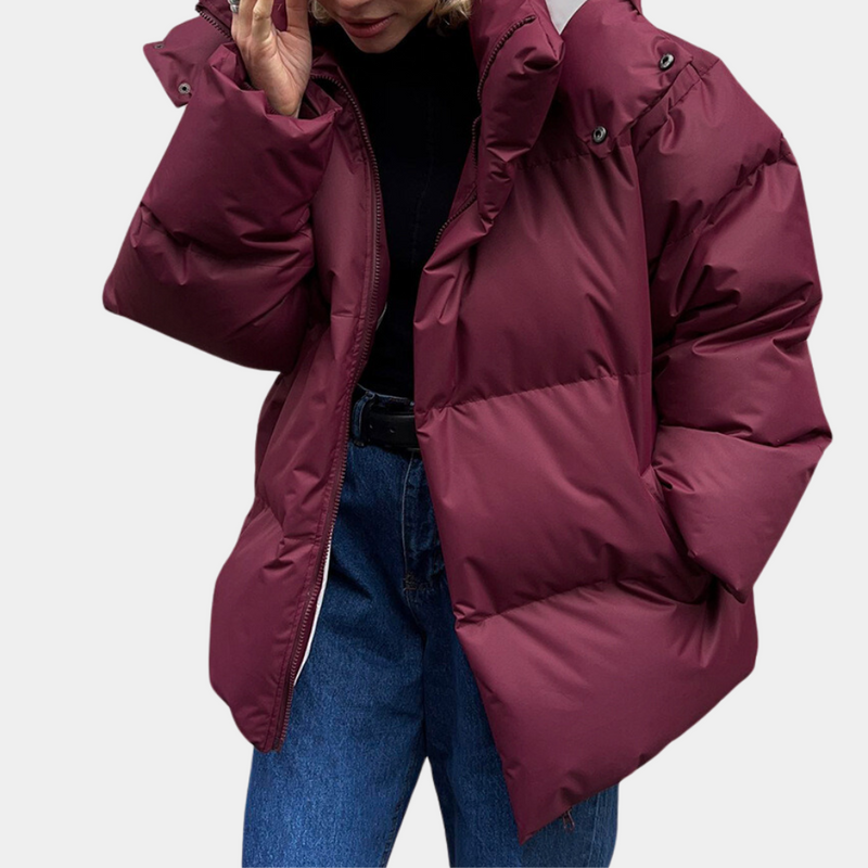 Damen Puffer Winterjacke Mit Kapuze | Langarm