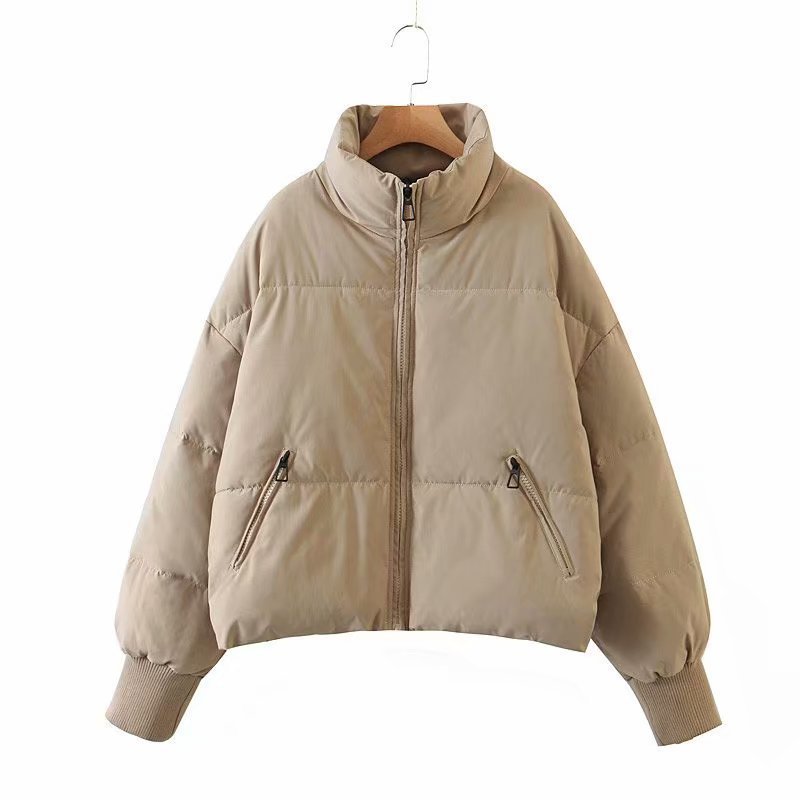 Damen Stylische Pufferjacke Mit Reißverschluss | Winter
