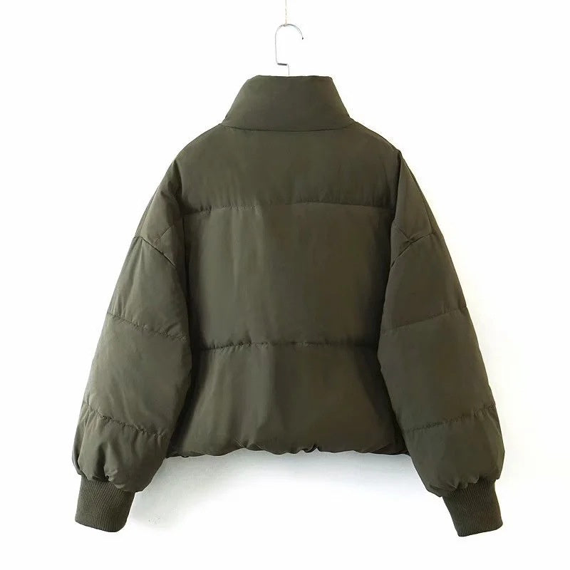 Damen Stylische Pufferjacke Mit Reißverschluss | Winter