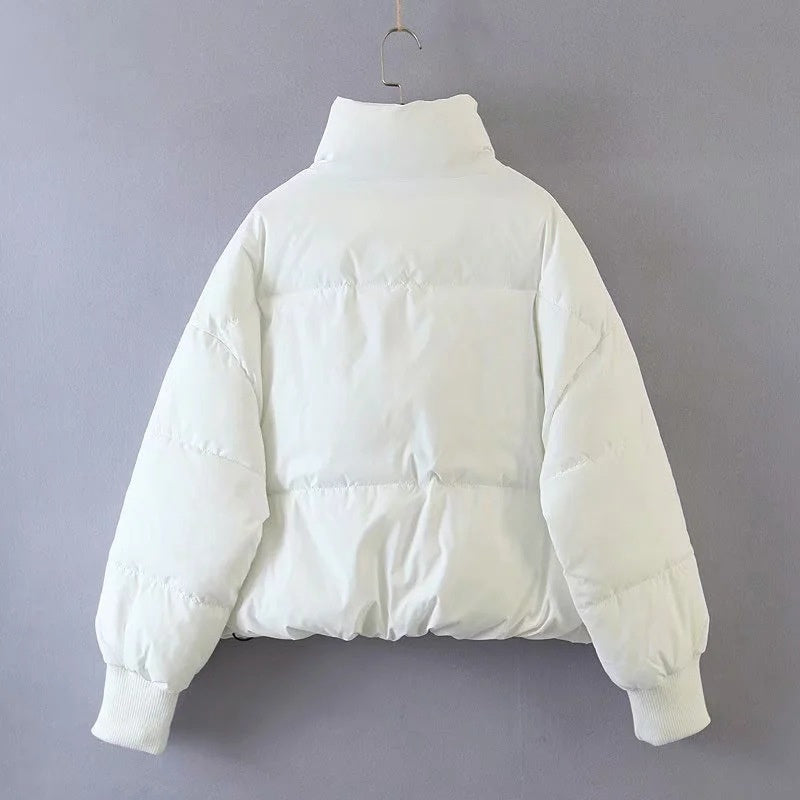 Damen Stylische Pufferjacke Mit Reißverschluss | Winter