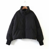 Damen Stylische Pufferjacke Mit Reißverschluss | Winter
