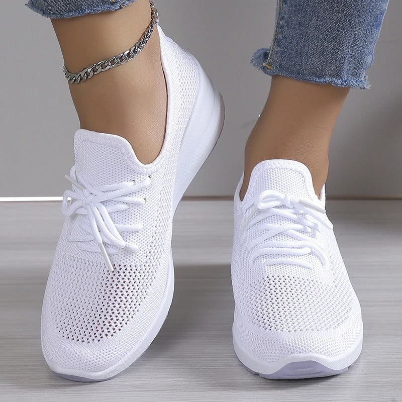 Damen Plateau Sneaker | Schnürschuhe Keilsohle Alltag