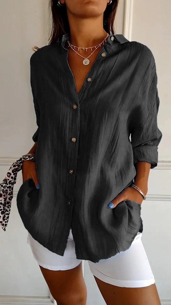 Irma - Vielseitige Damen Leinenbluse