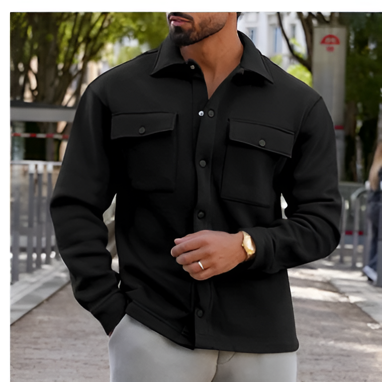 Dino - Lässiger Herren Strickpullover mit Knopfleiste