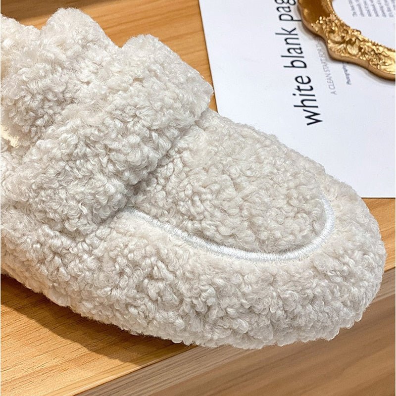 Damen Plüsch-Loafer Für Kalte Tage | Flache Sohle