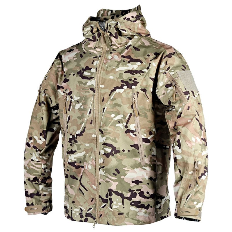 Taktische Outdoorjacke Mit Kapuze Für Herren | Reißverschlussdetails