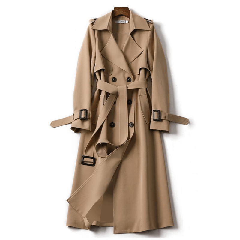 Langer Trenchcoat Mit Bindegürtel Für Damen | Stilvoll