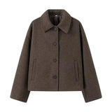 Kurze Jacke Mit Fronttaschen Für Damen | Klassisch