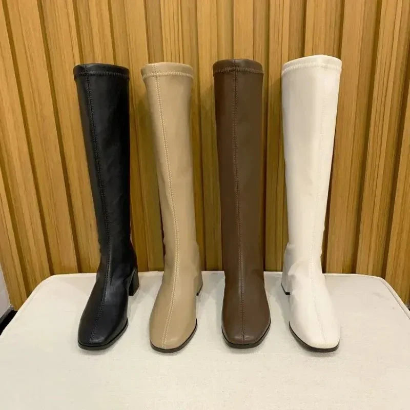 Hohe Stiefel Für Damen | Quadratischer Absatz