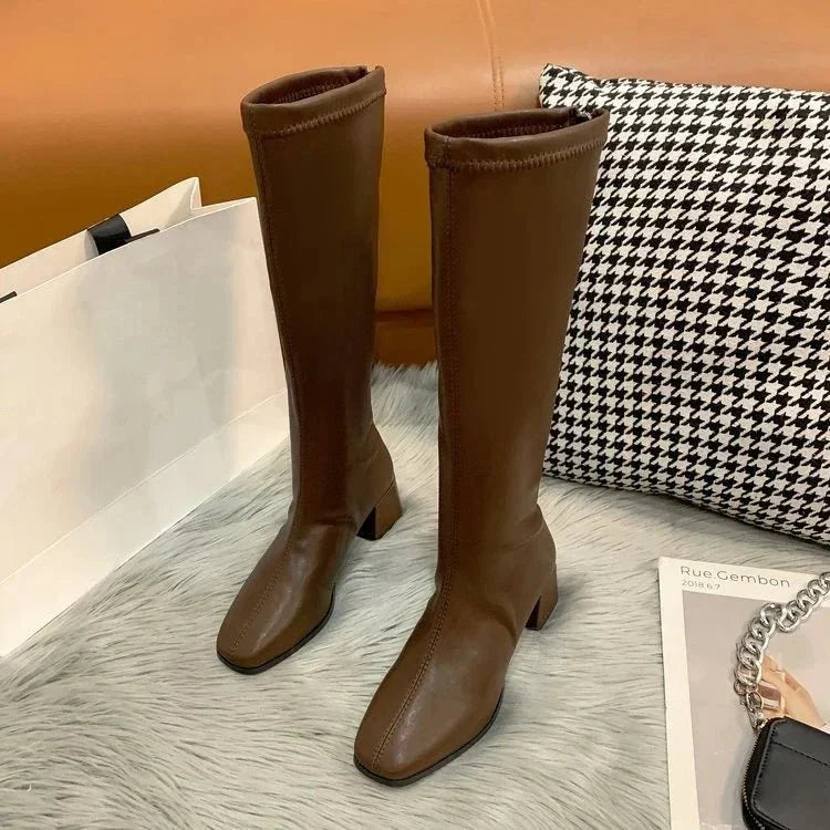 Hohe Stiefel Für Damen | Quadratischer Absatz