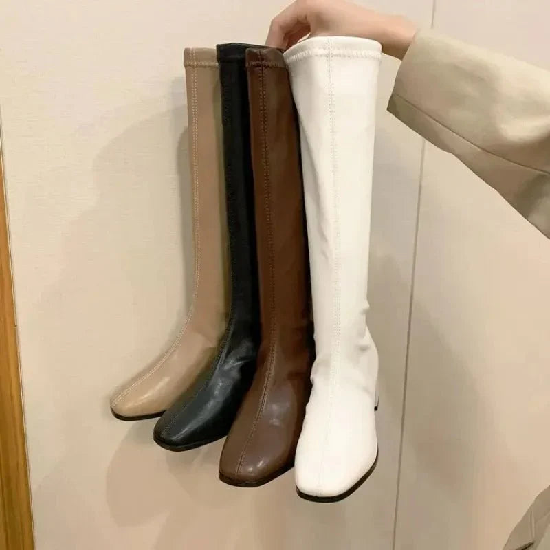 Hohe Stiefel Für Damen | Quadratischer Absatz
