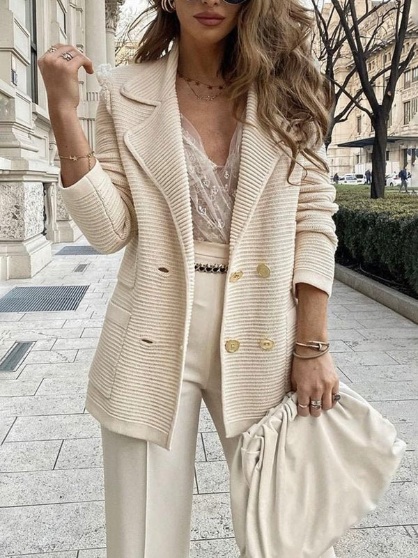 Langärmliger Blazer Im Cardigan-Stil | Button-Down