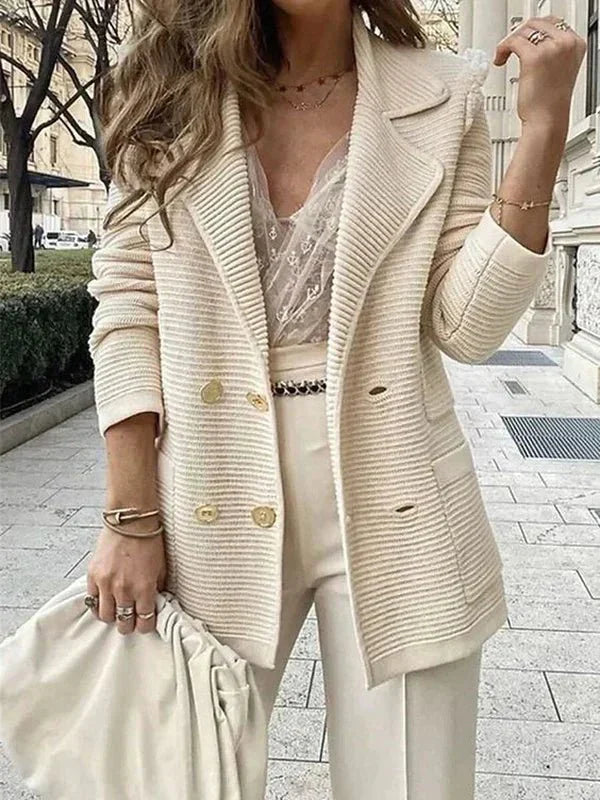Langärmliger Blazer Im Cardigan-Stil | Button-Down