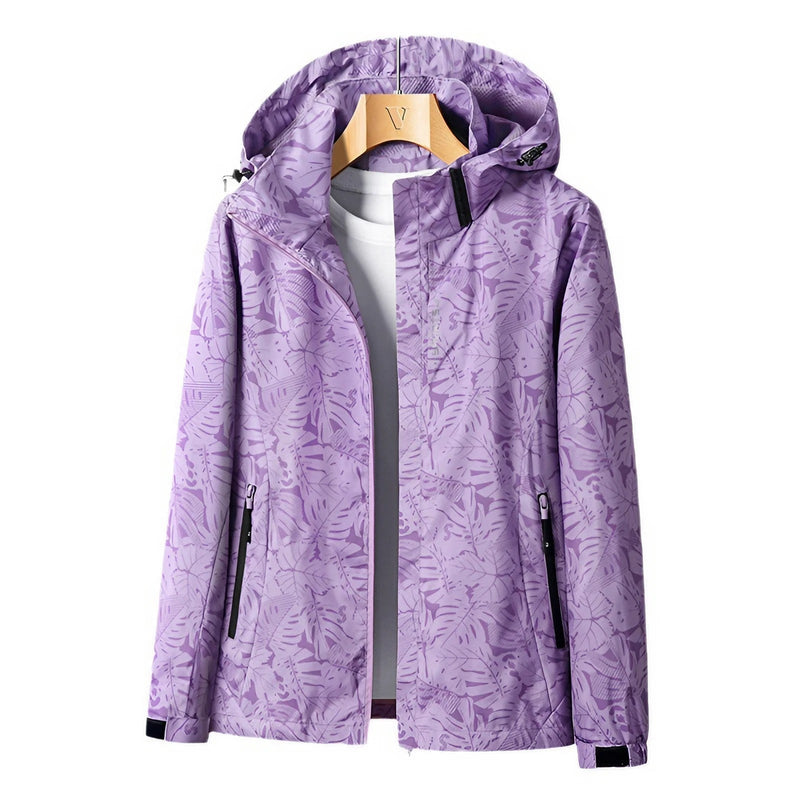 Bedruckte Outdoorjacke Mit Kapuze Für Damen | Langarm