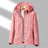 Bedruckte Outdoorjacke Mit Kapuze Für Damen | Langarm
