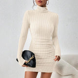 Figurbetontes Minikleid | Rollkragen