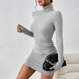 Figurbetontes Minikleid | Rollkragen