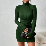 Figurbetontes Minikleid | Rollkragen