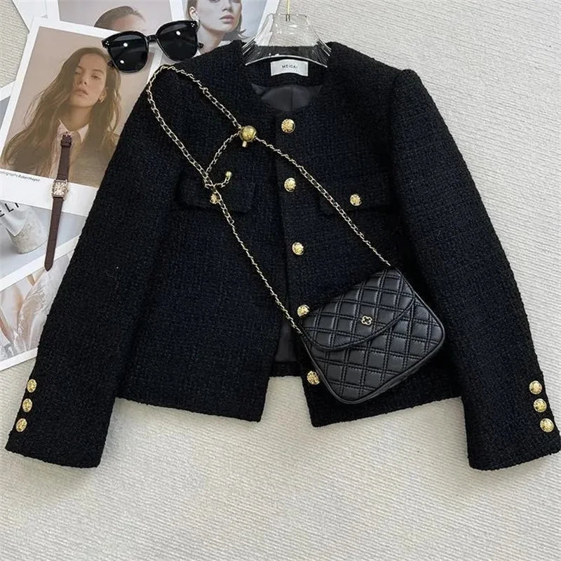 Klassischer Button-Down-Blazer Für Damen | Rundhals