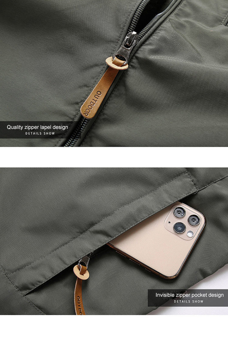 Outdoorjacke Mit Kapuze Für Herren | Reißverschluss