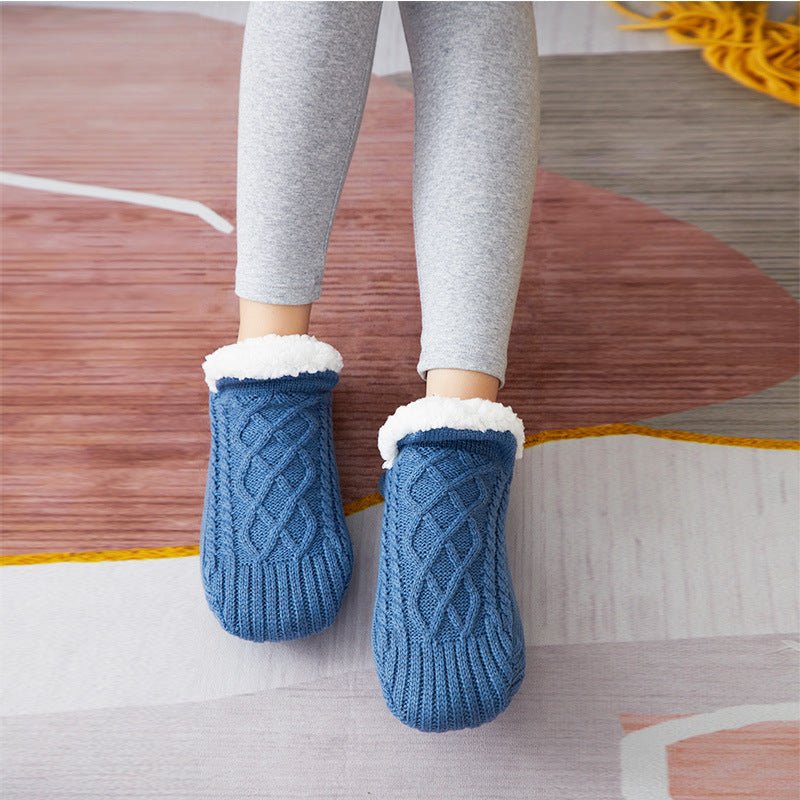 Gestrickte Hausschuhsocken Mit Fleecefutter Für Damen | Winter
