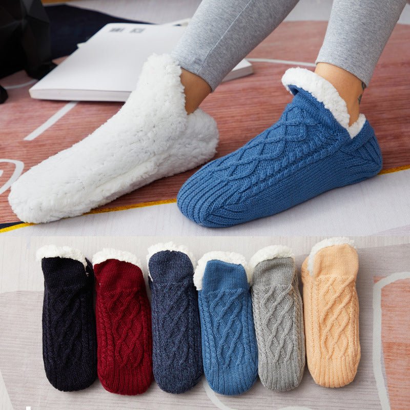 Gestrickte Hausschuhsocken Mit Fleecefutter Für Damen | Winter