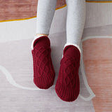 Gestrickte Hausschuhsocken Mit Fleecefutter Für Damen | Winter