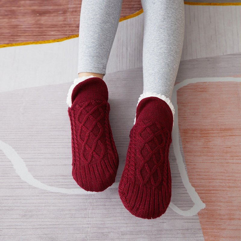 Gestrickte Hausschuhsocken Mit Fleecefutter Für Damen | Winter