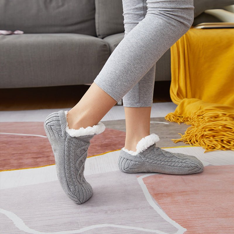 Gestrickte Hausschuhsocken Mit Fleecefutter Für Damen | Winter