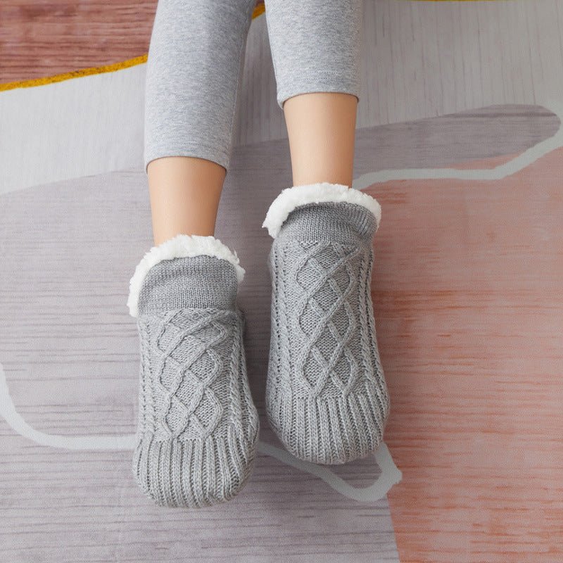 Gestrickte Hausschuhsocken Mit Fleecefutter Für Damen | Winter
