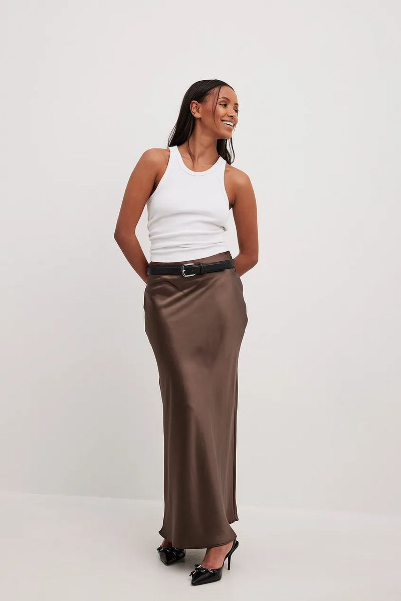 Damen Maxirock in Uni-Farbe | Stilvoll
