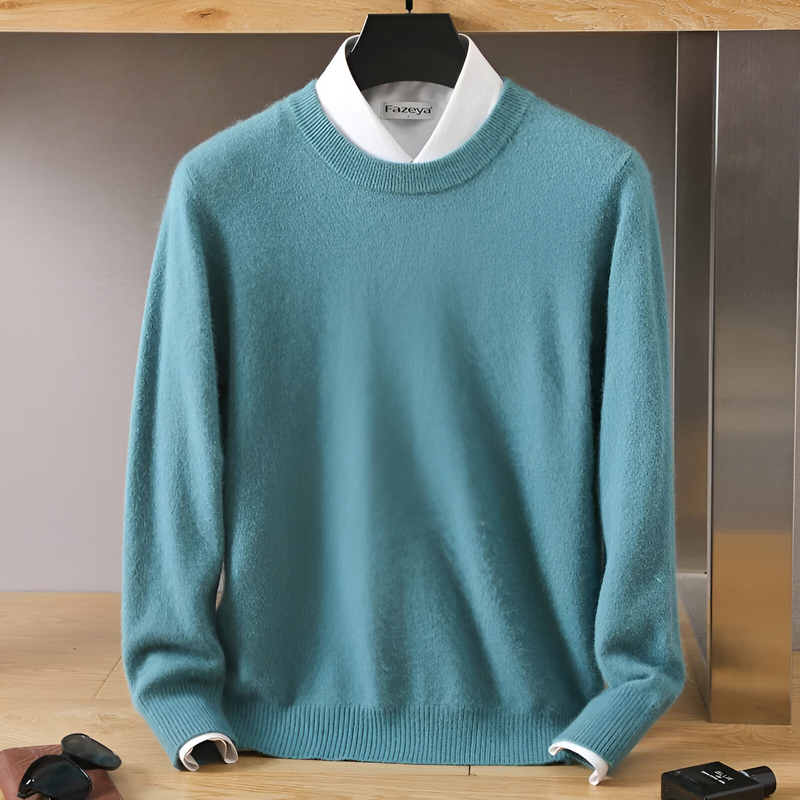 Herren Kaschmir O-ausschnitt Jacke Mit Langen Ärmeln | Winter