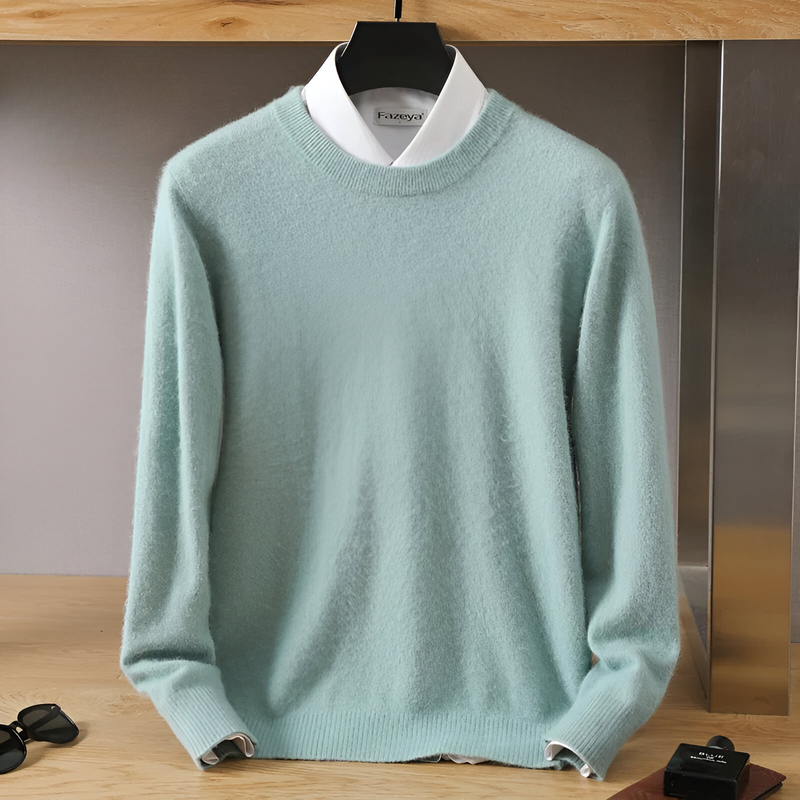 Herren Kaschmir O-ausschnitt Jacke Mit Langen Ärmeln | Winter