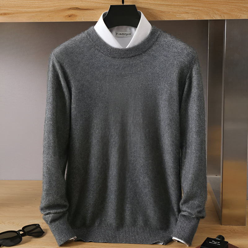 Herren Kaschmir O-ausschnitt Jacke Mit Langen Ärmeln | Winter