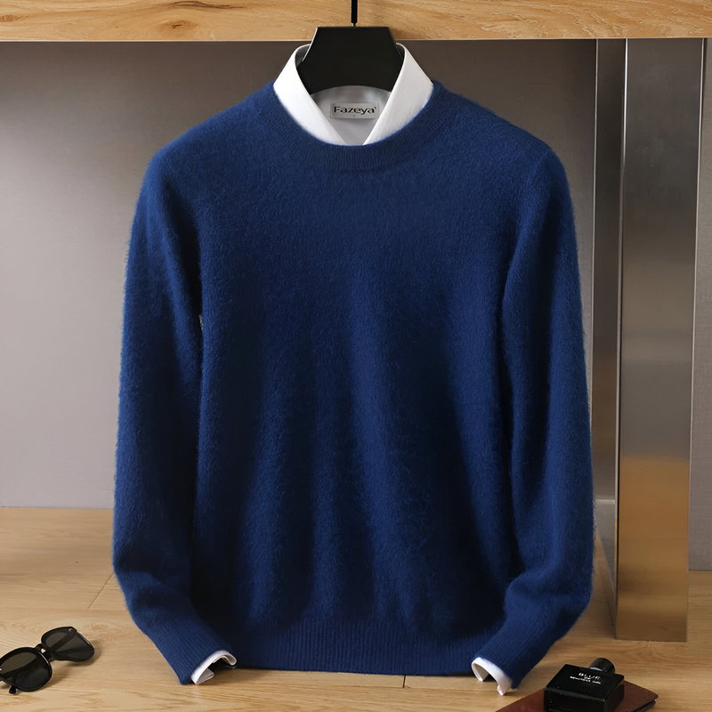Herren Kaschmir O-ausschnitt Jacke Mit Langen Ärmeln | Winter
